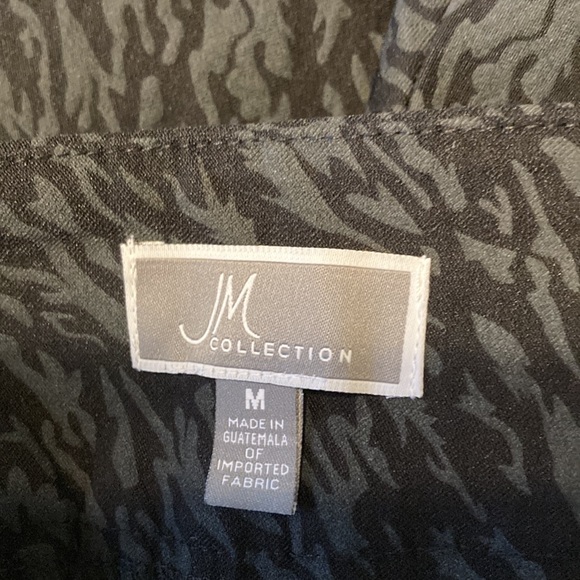 JM Collection Pants Women’s Medium Tonal Zebra Black Slim Legs NWT - Picture 6 of 8